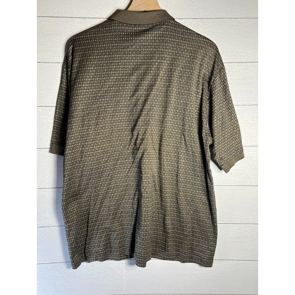 Bobby Jones Mens XL Augusta National Masters Golf Polo Brown Geometric Pattern - Picture 12 of 13